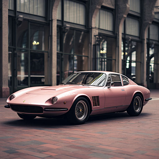 Light pink metallic classic car