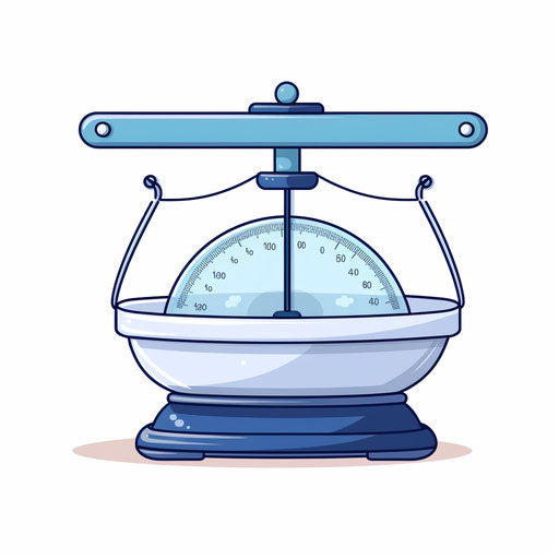 Minimalist style weighing scale clipart on white background