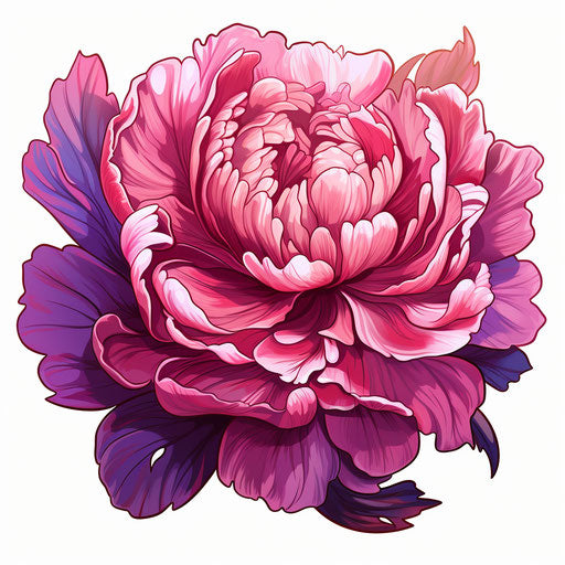 Peony flower as a tattoo illustration