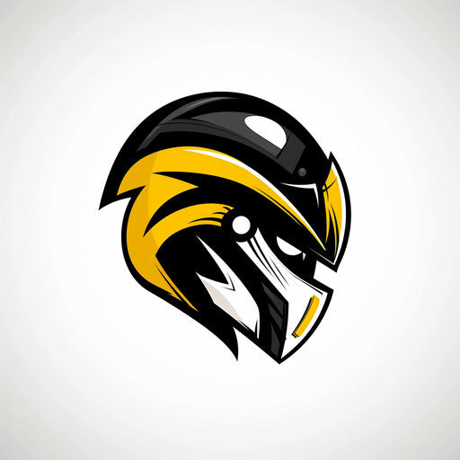 Football logo design in black and yellow on sleek white background