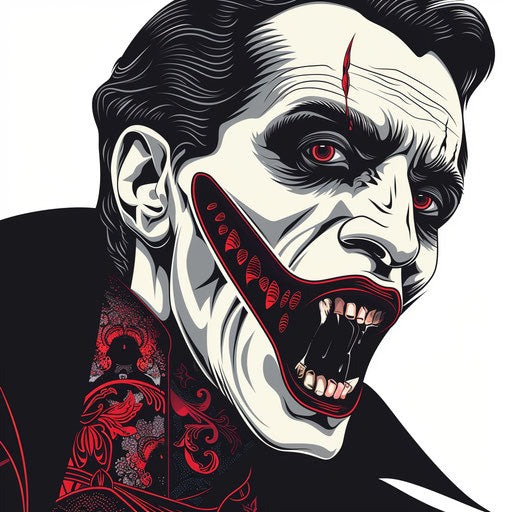 Vampire clipart in photo realistic style on flat white background