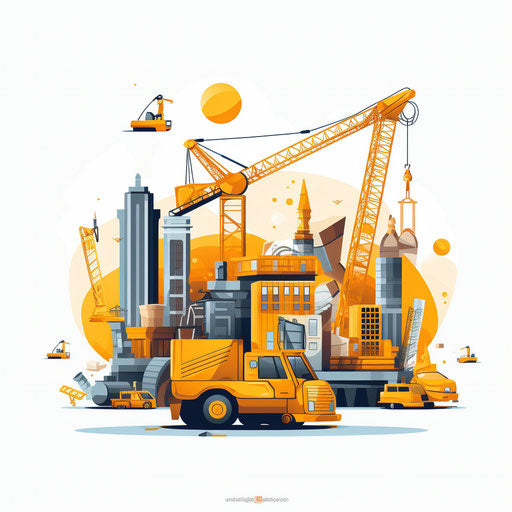 Construction clipart in Minimalist style, on white background