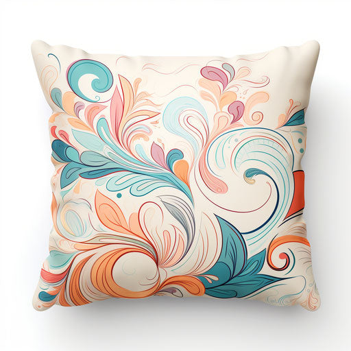 Illustration pillow in pastel colors style, white background