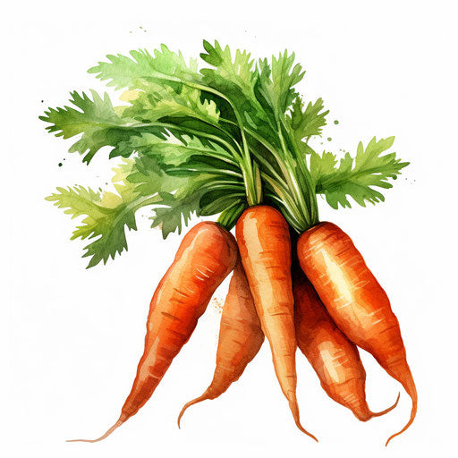 Carrot clipart in the style of Oil painting, on a white background