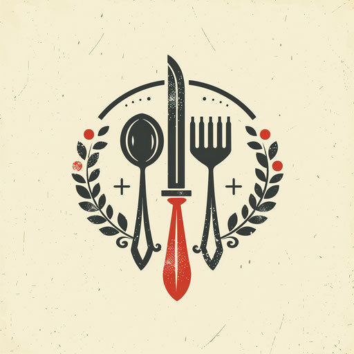 Classic emblem restaurant logo with traditional colors on a heritage background