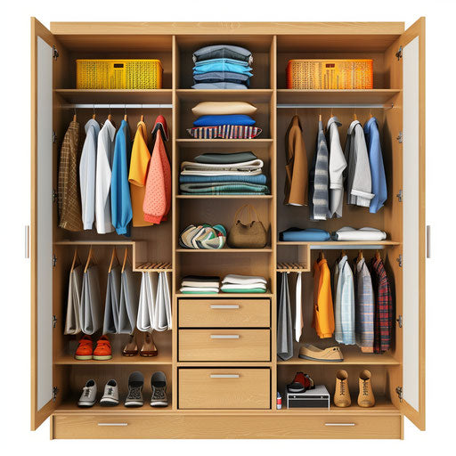Realistic closet clipart with flat white background