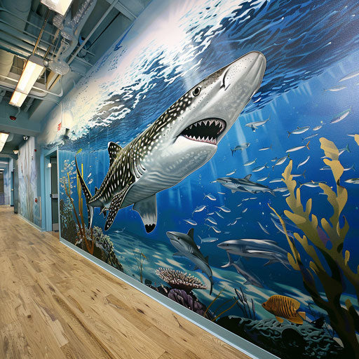 Leopard shark mural for oceanographic museum