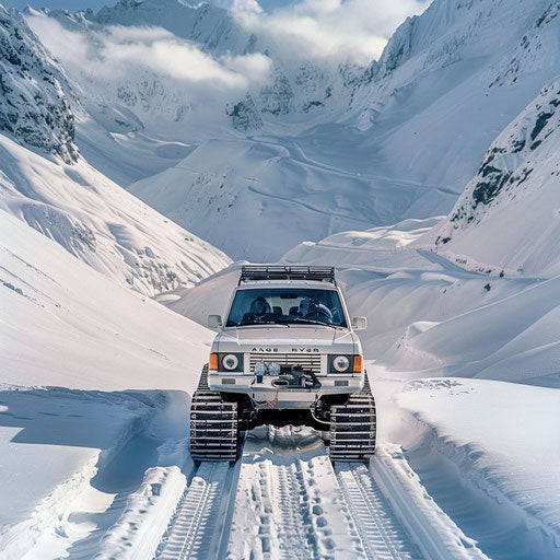 Off-road vehicle modified for extreme snow conditions