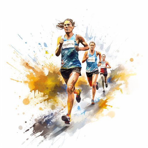 Cross country landscape illustration in oil painting style