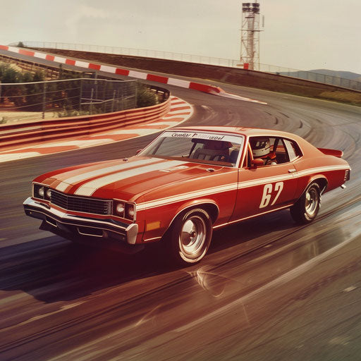 Vintage racing 1976 Malibu Classic, with number decals and racing stripes