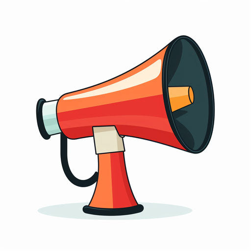 Minimalist megaphone clipart on white background