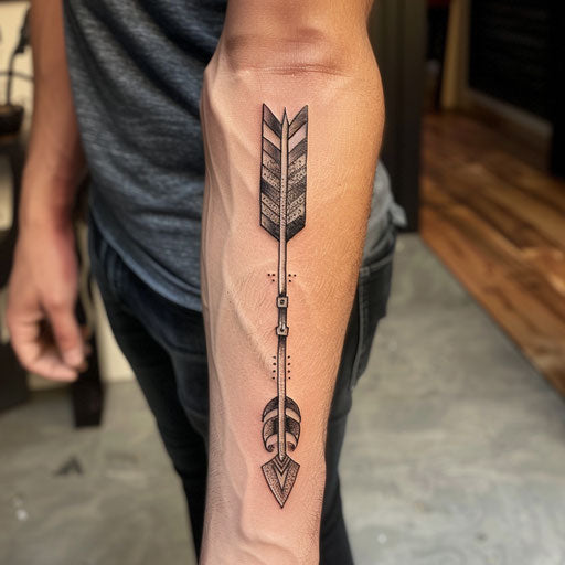 Simple tattoo of an arrow