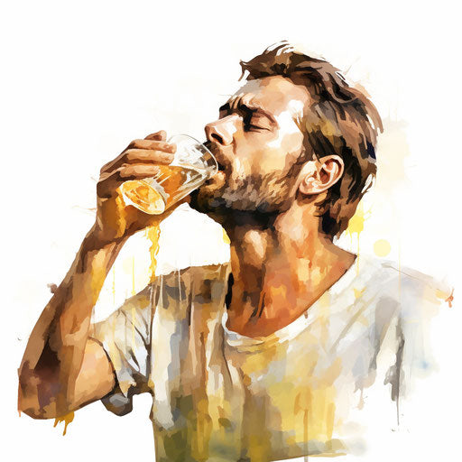 Thirst art on white background