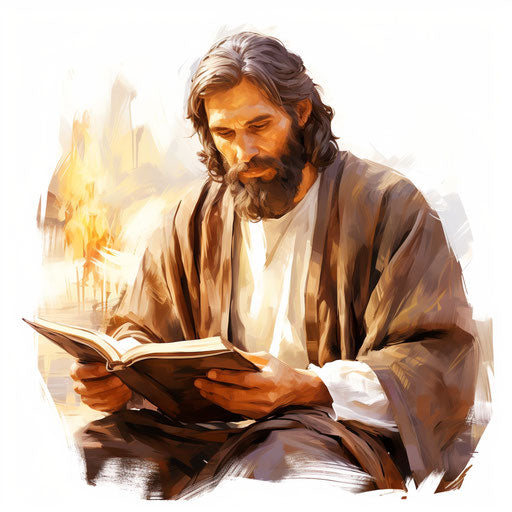 Bible clipart in the style of Oil painting, on a white background