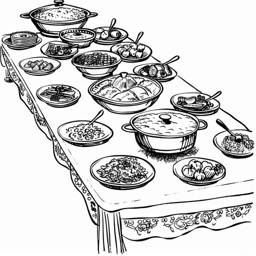 Potluck Clipart in Imressive Style Artwork: 4K Vector & SVG