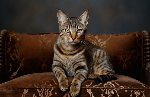 A cat on a cushion sitting on a couch