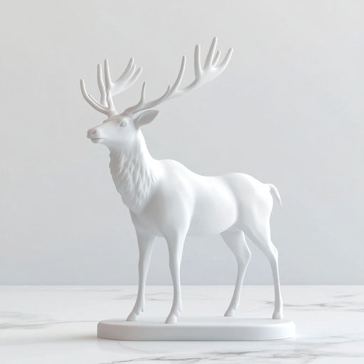 3D elk with flat white background, isolated clipart