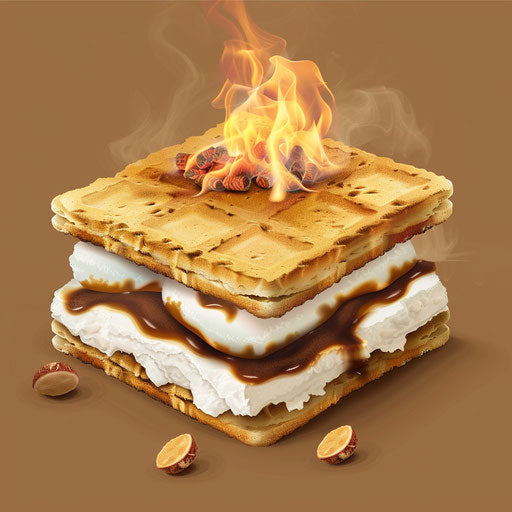 Smore clipart with photo realistic style on a flat random background