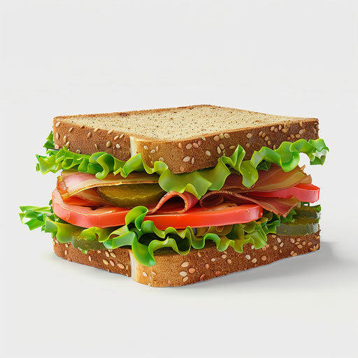 Realistic sandwich clipart on flat white background