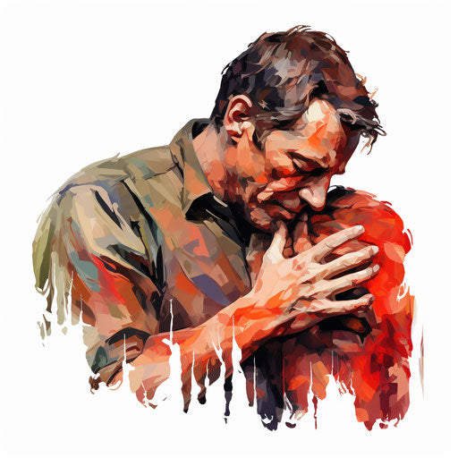 Body illustration in the style of Oil painting, on white background