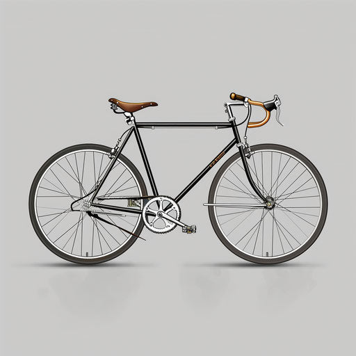 Realistic bicycle clipart on flat slate grey background