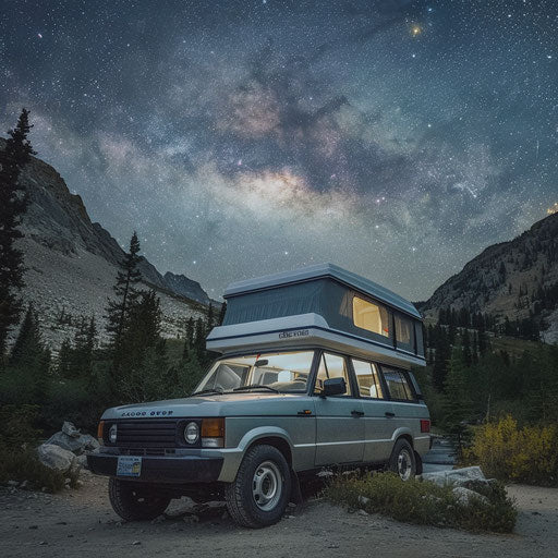 Luxury mountain camping with the Milky Way