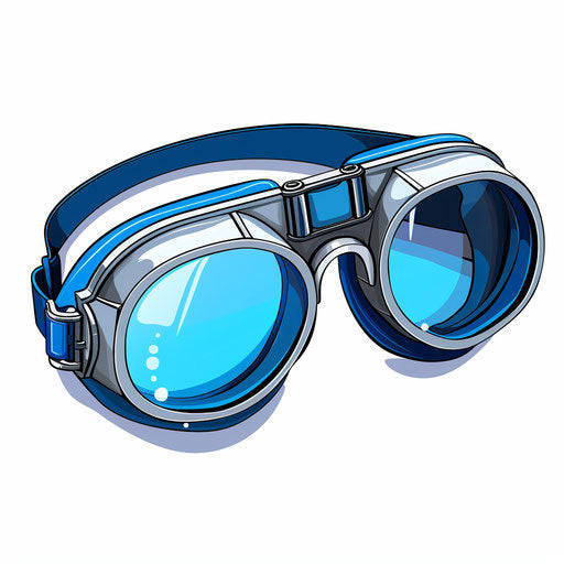 Minimalist-style goggles clipart on white background