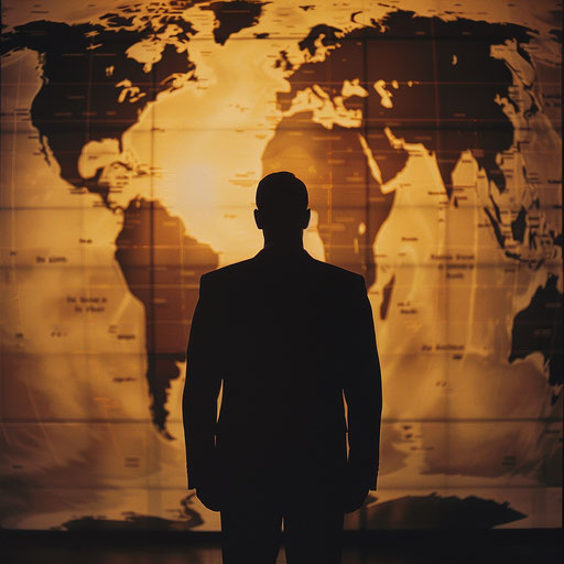 Businessman with global map background