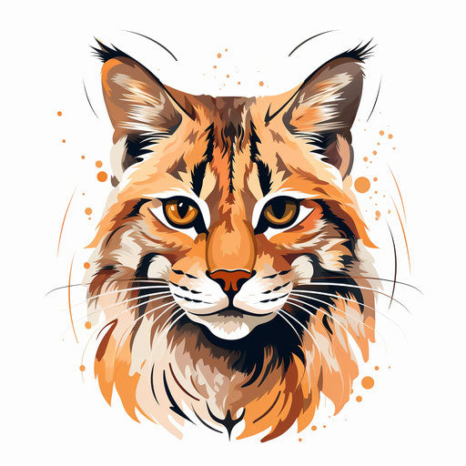 Wildcat illustration in the Minimalist style, on a white background