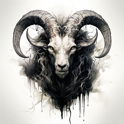 Goat head tattoos and horns tattoo art and drawing online