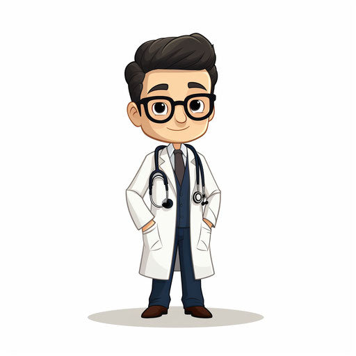 Minimalist doctor clipart on white background