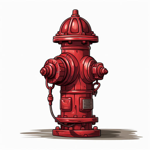 Fire hydrant clipart in the style of Chiaroscuro Art on white background