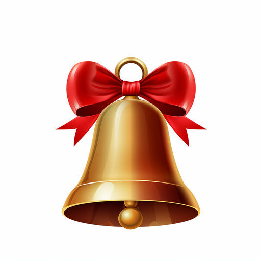 Christmas bell clipart in the style of Minimalist, on a white background
