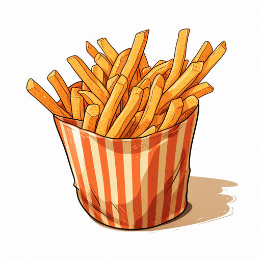 Image of fries in the chiaroscuro art style