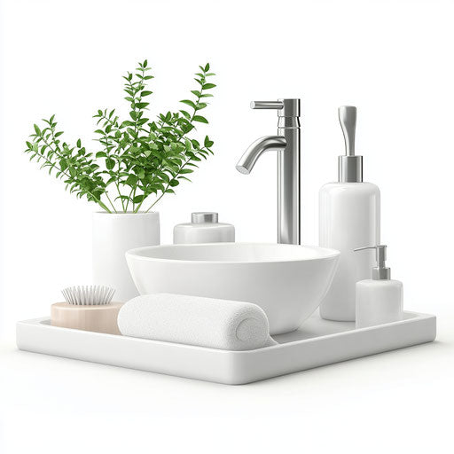 3D hygiene in photorealistic style with flat white background, isolated clipart