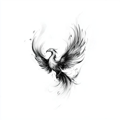 Fresh small tattoos for men with a black and white phoenix