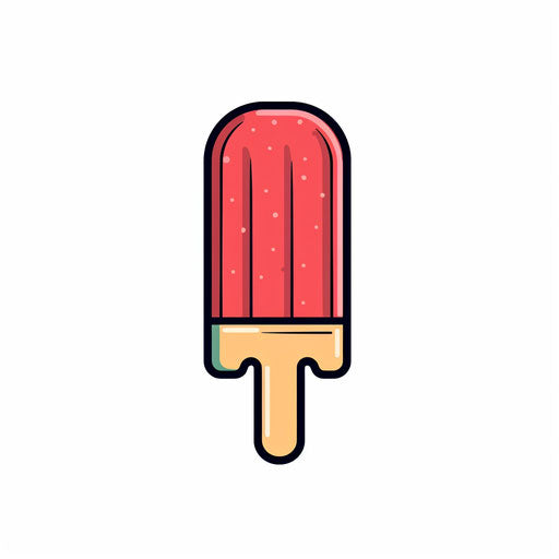 Minimalist popsicle illustration style, on white background