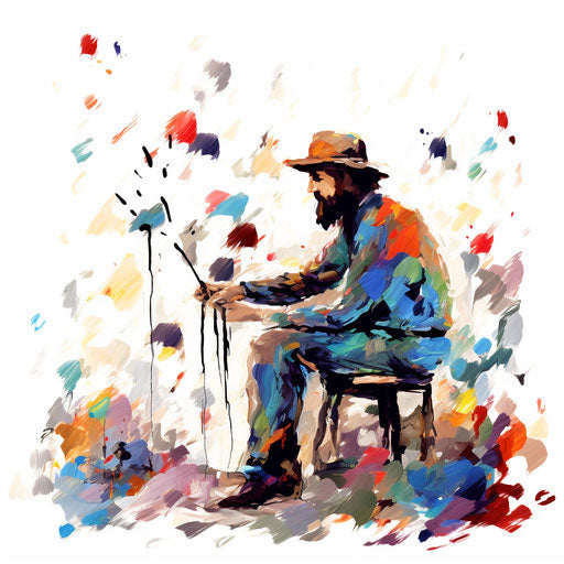 Funny impressionistic art for birthday on white background