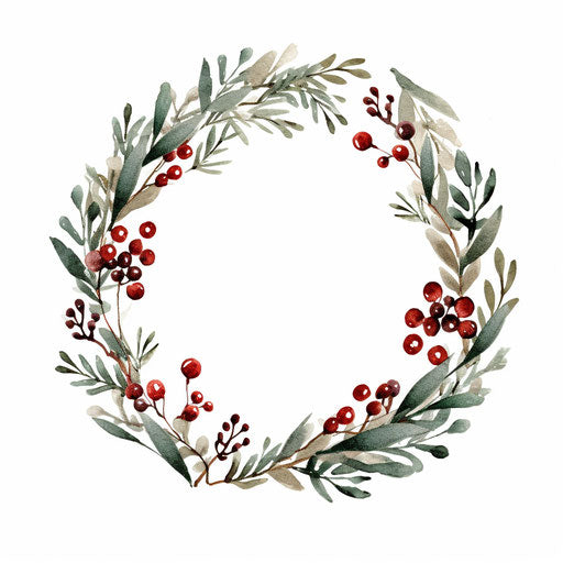 Minimalist Christmas garland on white background