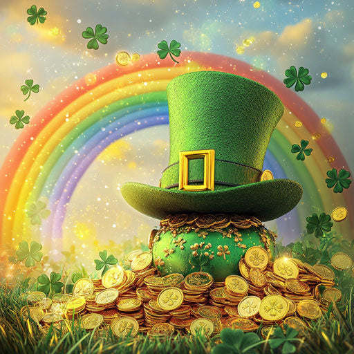 St. Patrick's Day, rainbow and pot of gold