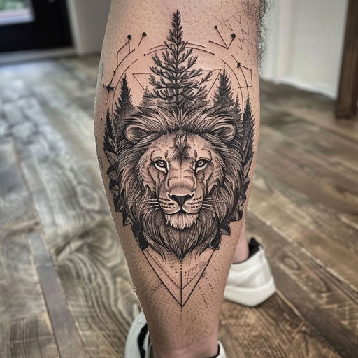 Lion tattoos for men with mystical themes