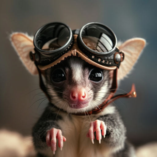 A sugar glider ready for flight
