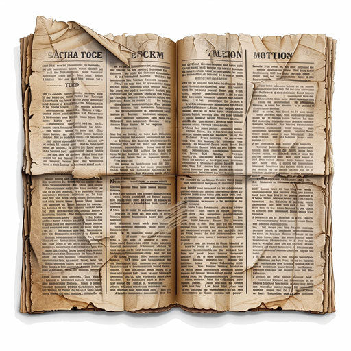 Newspaper clipart in photo realistic style on white background