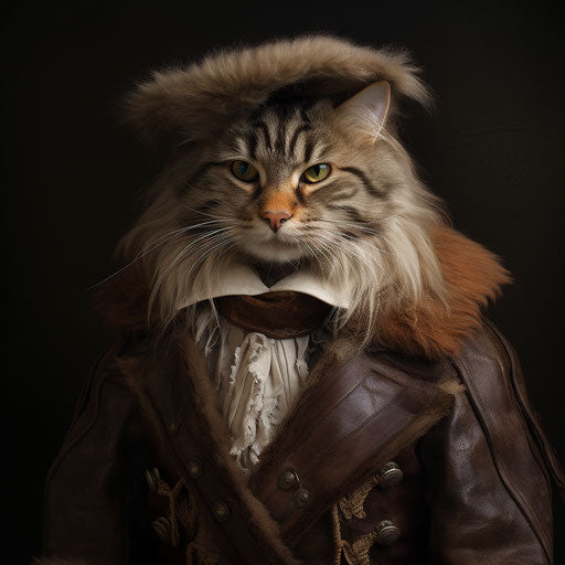 A siberian cat dressed like a man