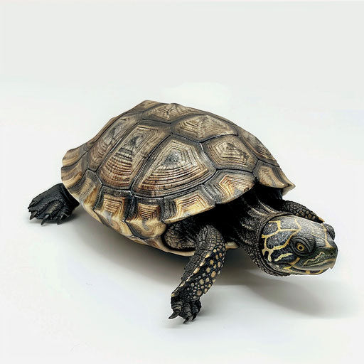 Realistic turtle clip art on flat white background