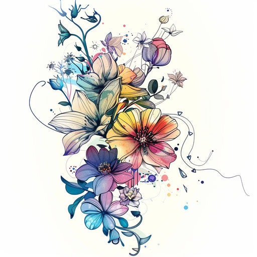 Fantasy flower bouquet with whimsical colors