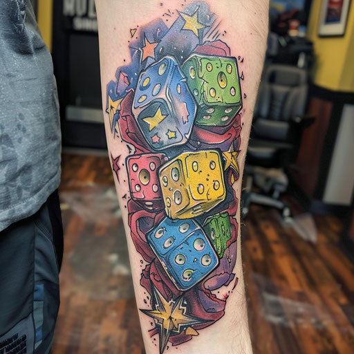 Dice Tattoo Body Art Tattoo Stencil Kit