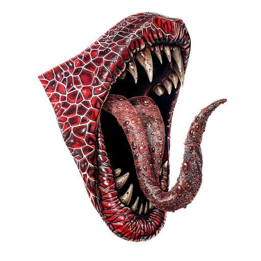 Realistic tongue clipart on flat white background