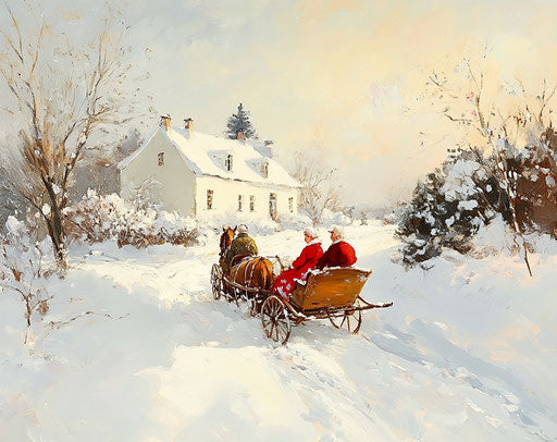 Winter happiness with horse-drawn sleighs