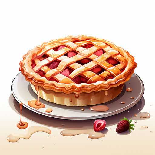 Pie illustration in the style of Chiaroscuro Art, on white background